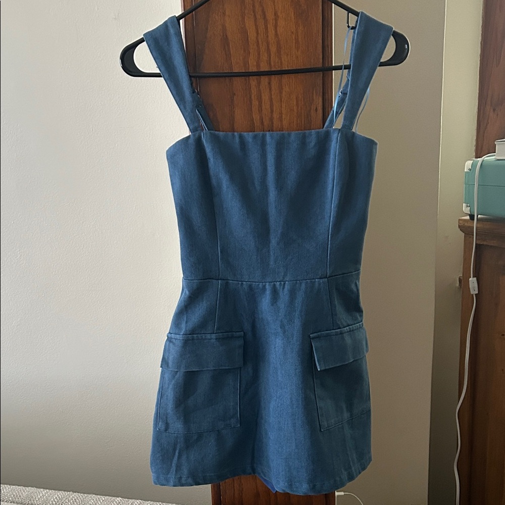Blue Denim Sleeveless Dress